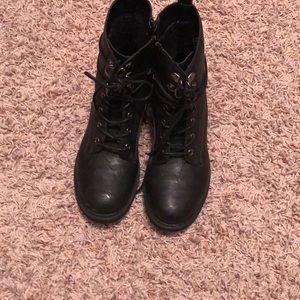 extreme black combat boots